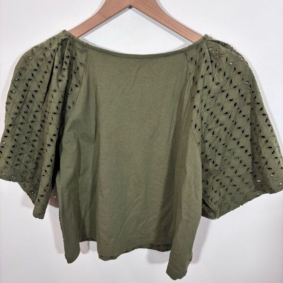 Loft Eyelet Modern Tee NEW with tags Size XS Four Leaf Clover Green - Picture 7 of 12